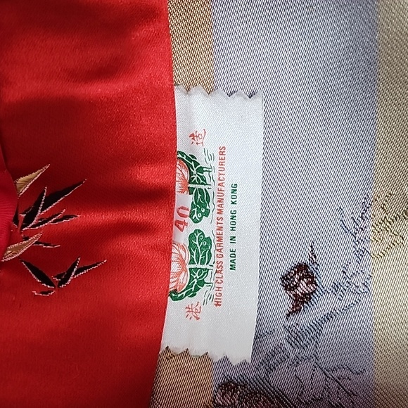 Vintage Dress Chinese Asian Qipao Cheongsam Satin Side Slit Red Size M - Picture 16 of 17